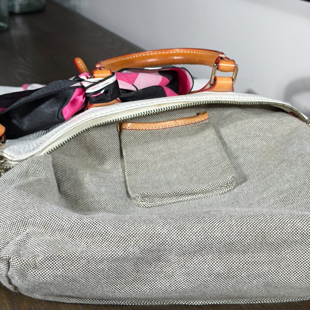 Dooney & Bourke Dillen Double Pocket Satchel — White  comes with Strap - Picture 13 of 15